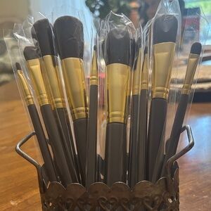 Gold and Black Makeup Brush Set